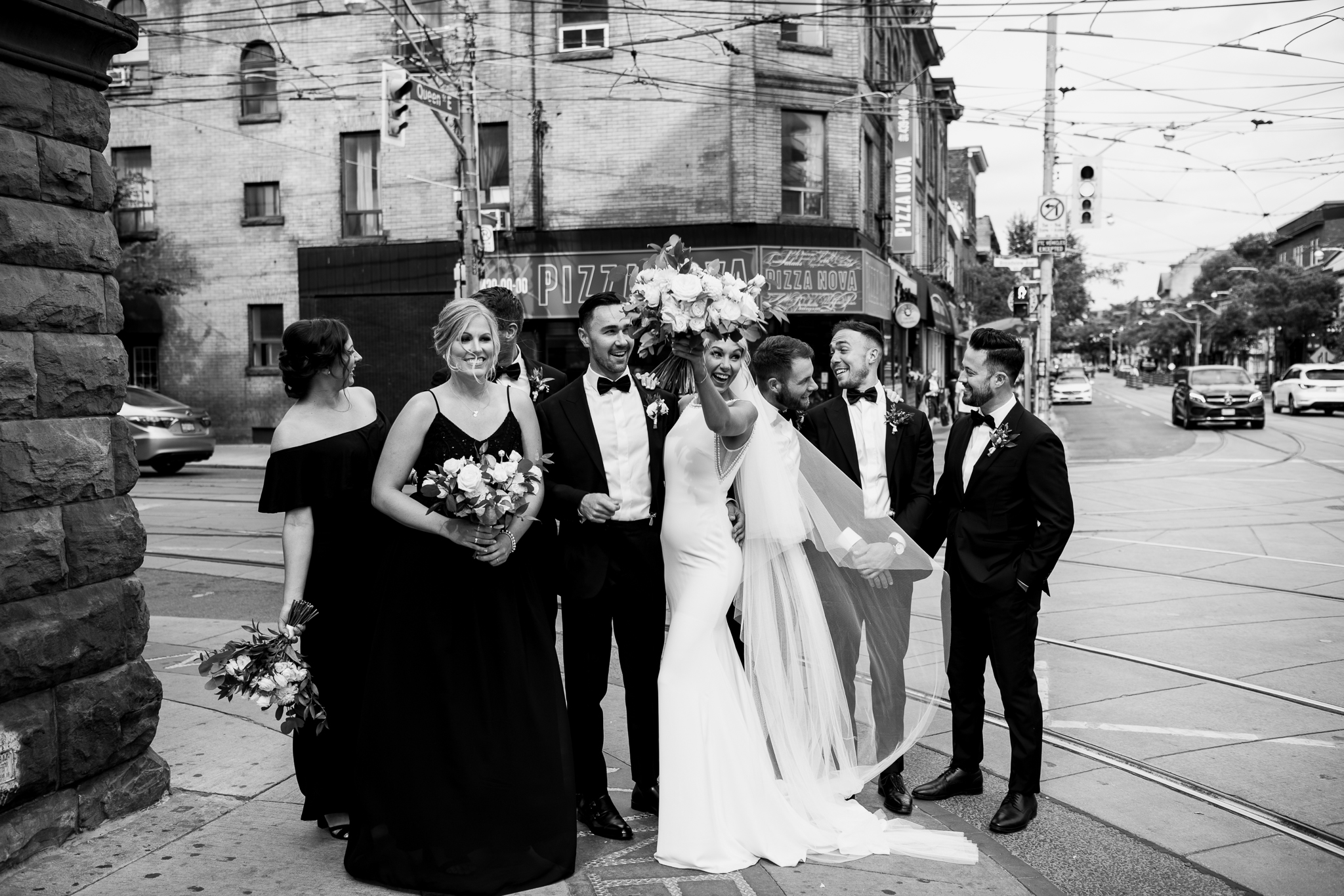 Bridal Party outside The Broadview Hotel