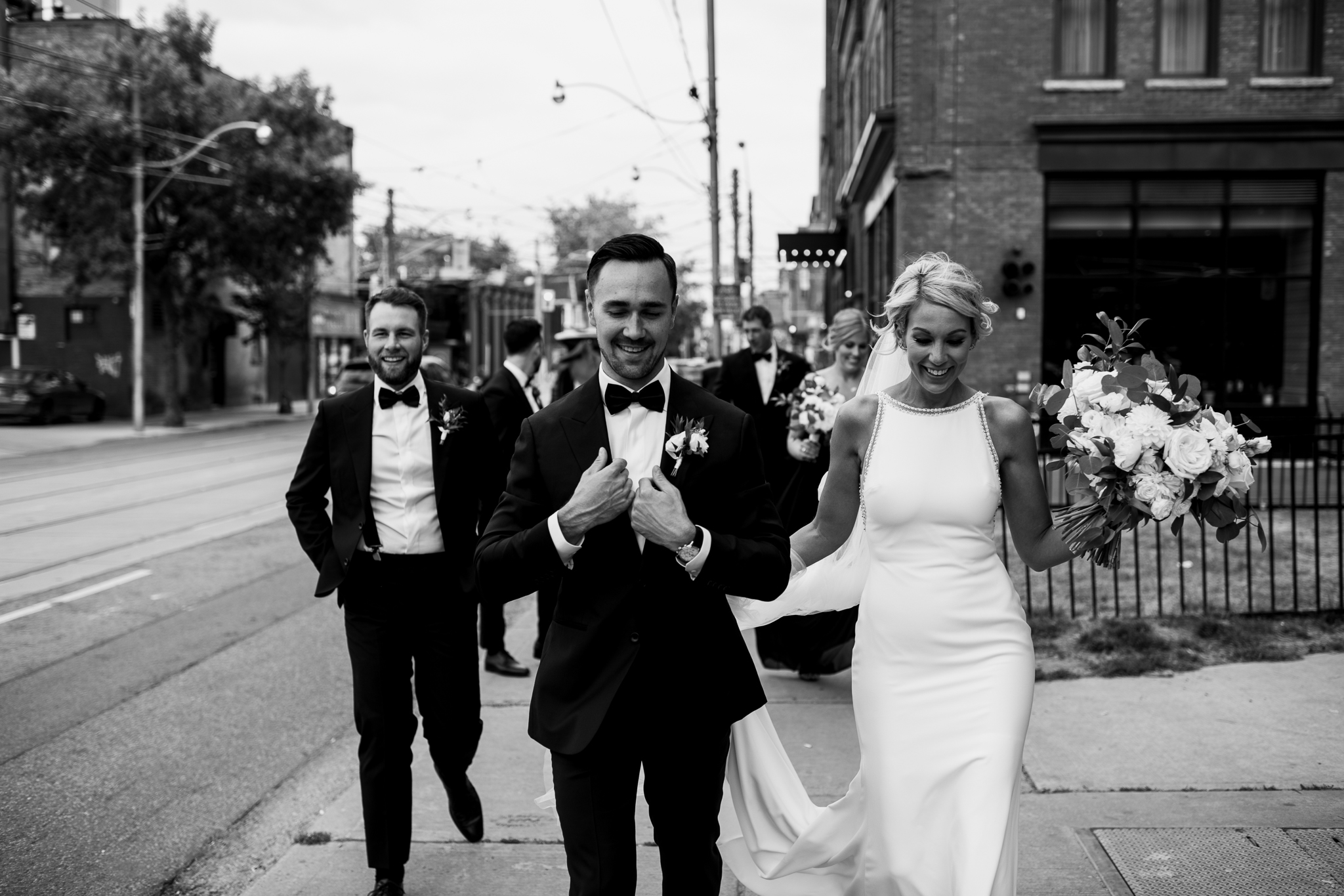 Bridal Party outside Broadview Hotel