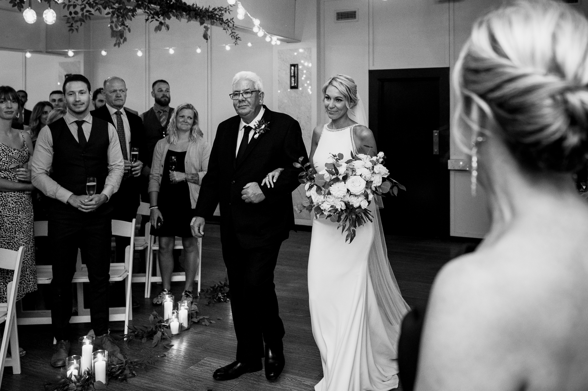 Bride walking down aisle at Broadview Hotel Wedding