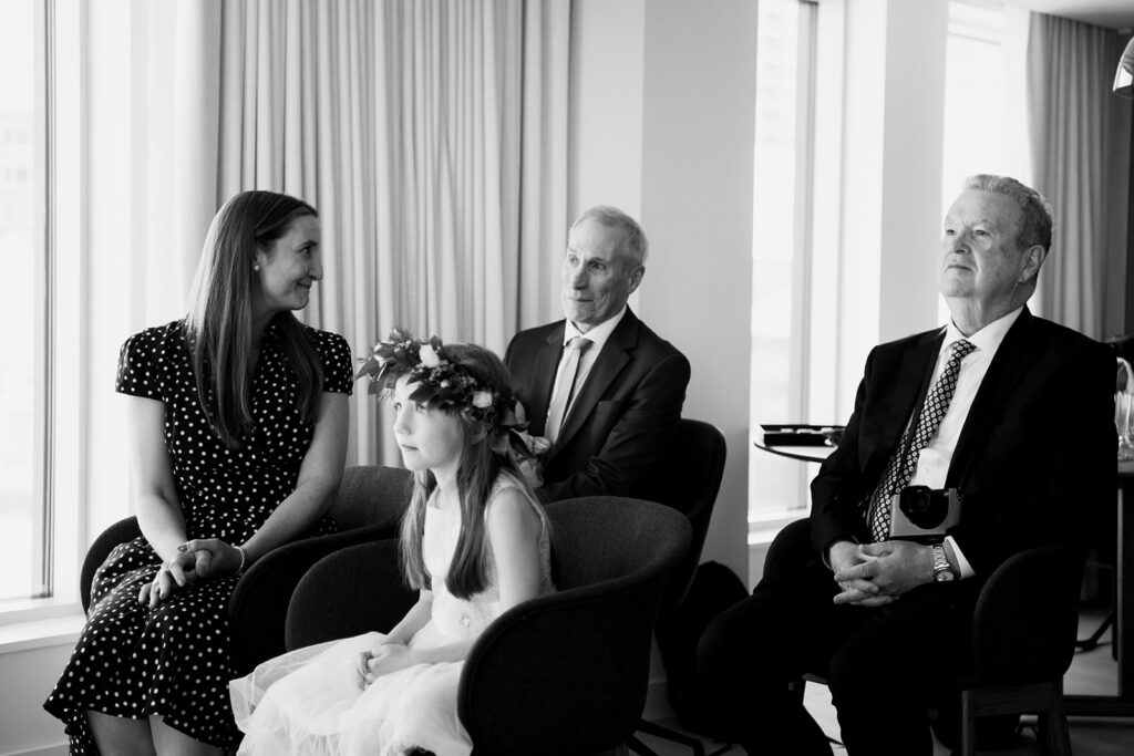 Emotional guests at wedding ceremony shot by Nova Scotia Wedding Photographer